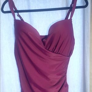 Ruched Plum One Piece Swimsuit Size 14